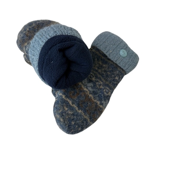 Handmade Mittens Upcycled Sweaters Recycled Wool or a Blend Fleece Lined OSFM - Picture 4 of 8